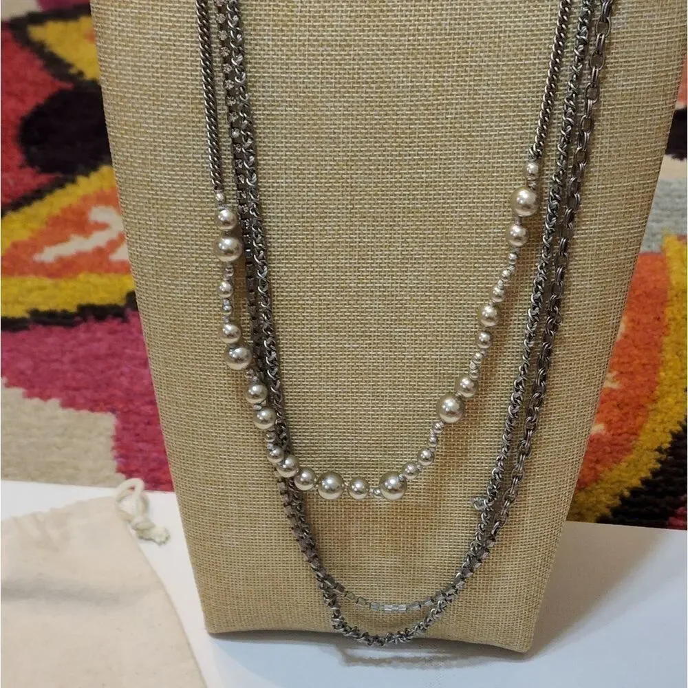 J. Crew faux‎ pearl triple strand necklace